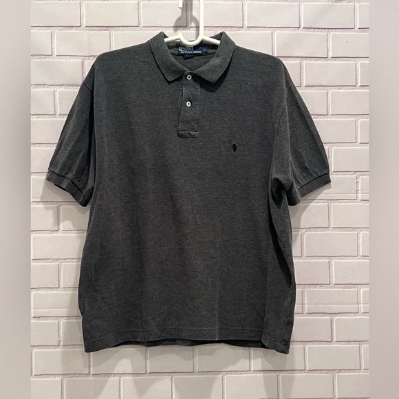 POLO by RALPH LAUREN 100%cotton men short sleeve gray polo shirt/size L - Picture 3 of 5
